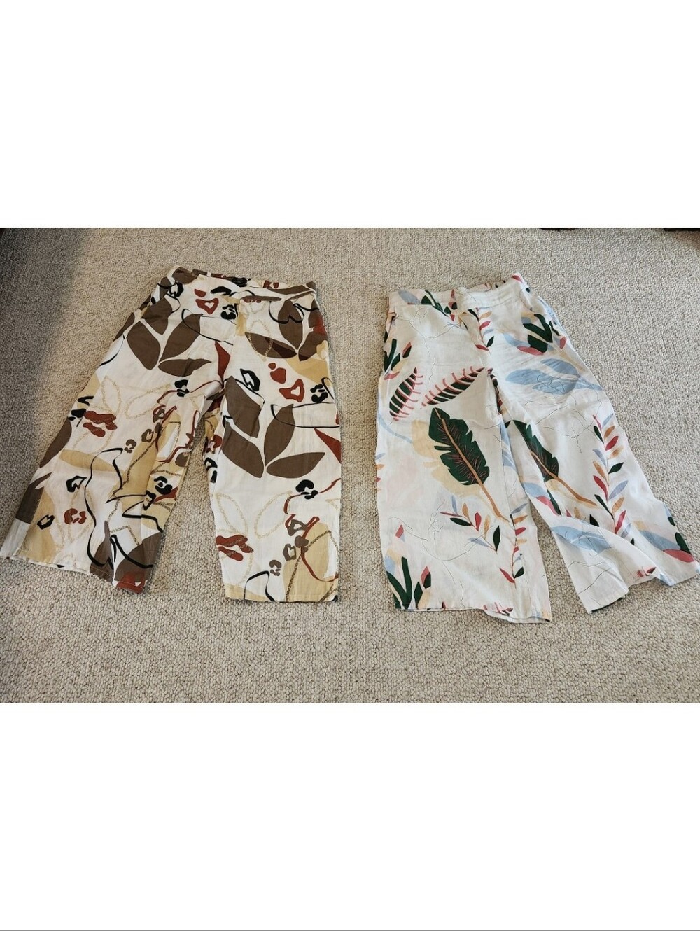 2 Pairs Of TAHARI Size Large Elastic Linen Pants